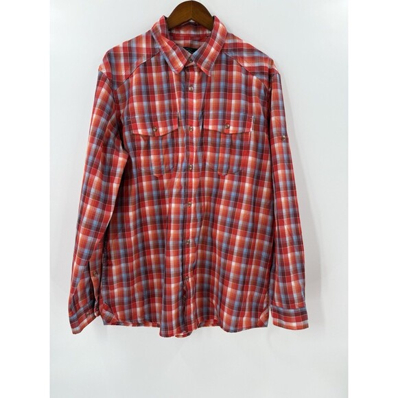 ORVIS Trout Bum Long Roll Tab Sleeve Button Up Plaid Fishing Shirt LARGE - Picture 1 of 11